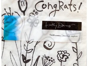 Bulk Buys Elegant Floral Congratulations Beverage Napkins