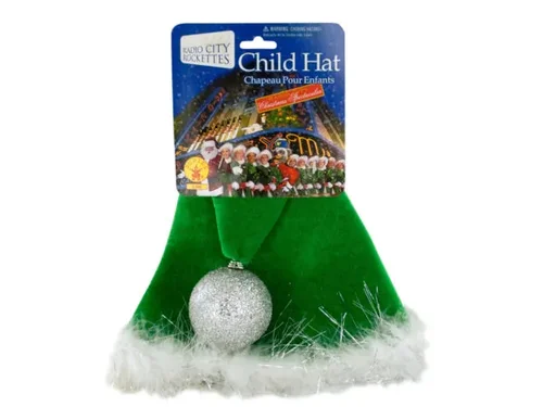 Bulk Buys Rockette-inspired Child Santa Hat with Feather