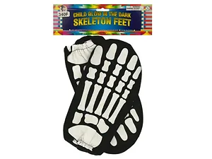 PC253 | Bulk Buys Glow in the Dark Skeleton Feet for Kids