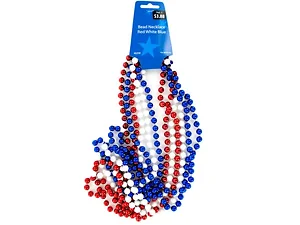 PC256 | Bulk Buys 3-Piece Patriotic Beaded Necklace Set for