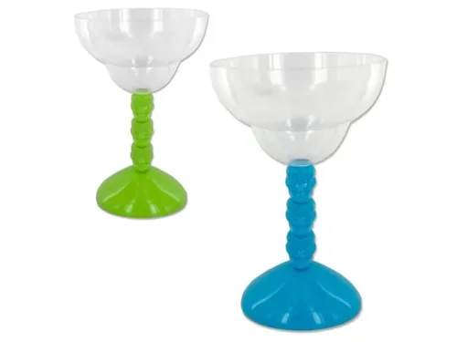 PC270 | Bulk Buys Colorful Skull Stem Margarita Glass