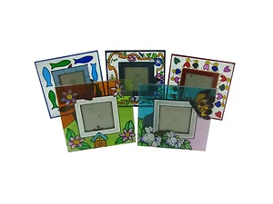 PH004 | Bulk Buys Assorted Flower Design Glass Photo Frames