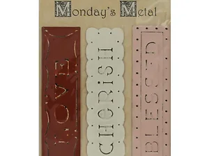 PF152 | Bulk Buys Elegant Embossed Metal Word Strips for