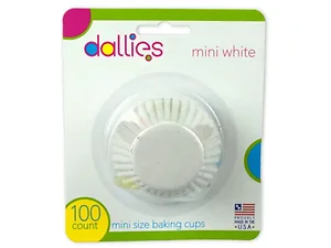 Bulk Buys White Mini Baking Cups - 100 Pack for Parties &