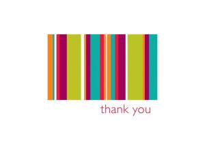 Bulk PC876 15 Count Multi Color Stripe Thank You Cards  Envelopes Set