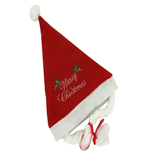 SA323 | Bulk Buys Whimsical Santa Hat with Braids and Red