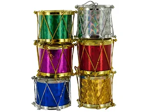 SA369 | Bulk Buys Colorful Drum Ornaments for Holiday
