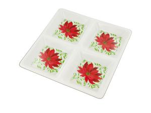 Bulk SA612 Sectioned Poinsettia Party Tray