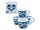 SC003 | Bulk Buys Gingham Pattern Coffee Cup Set with Blue