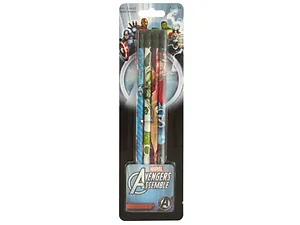 Bulk Buys Marvel Avengers 4-Piece Pencil Set with Erasers