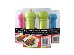 Bulk Buys Colorful Salt and Pepper Mill Set for Dining Table
