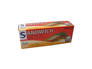 Bulk Buys Versatile Zipper Seal Sandwich Bags - 60 Count