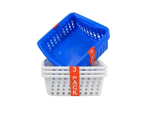 UU264 | Bulk Buys Colorful Plastic Storage Baskets - Set of