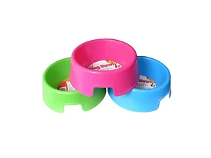 Bulk Buys Colorful Plastic Dog Bowls - Assorted Sizes