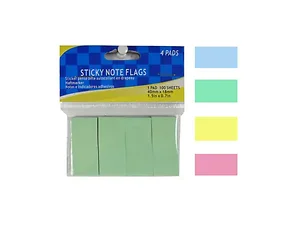 UU517 | Bulk Buys Colorful Sticky Note Flags - 4 Pads of