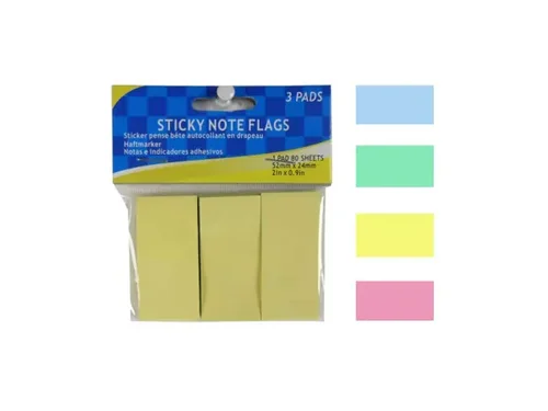 UU518 | Bulk Buys Colored Sticky Note Flag Pads - 3 Pack,