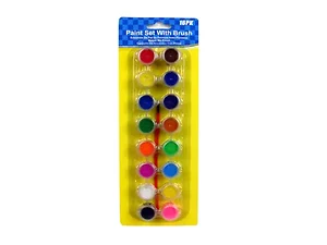 UU532 | Bulk Buys 16-Color Paint Set with Brush for Young