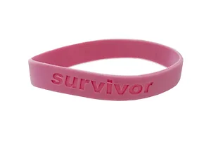 Bulk Buys Cherish Survivor Pink Silicone Bracelet