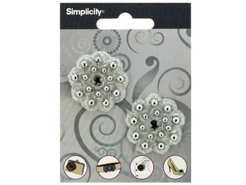 WM434 | Bulk Buys Elegant 2 Piece Beaded Flower Accent Set