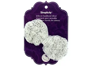 Bulk Buys Elegant White Ruffle Feather Slide Headband Accent