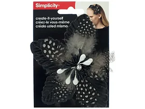 WM518 | Bulk Buys Elegant Black Feather Flower Hair Band