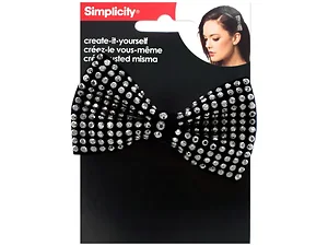 WM527 | Bulk Buys Stylish Black Bow Headband with Studded