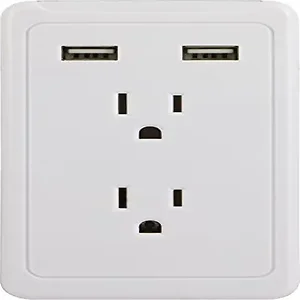 13464 | Ge 2-Outlet Wall Tap with USB Charging Ports and