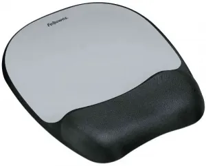 Fellowes FEL 9175801 Memory Foam Mouse Padwrist Rest- Silver Streak - 