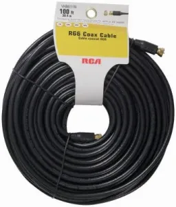 Rca VHB6111R Rg6 Coaxial Cable (100ft; Black)