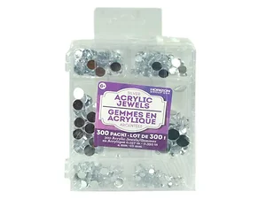 Bulk Buys Silver Acrylic Jewels 300 Pack