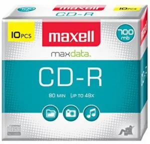 Maxell 648210 Cd Recordable Media - Cd-r - 40x - 700 Mb - 10 Pack Slim