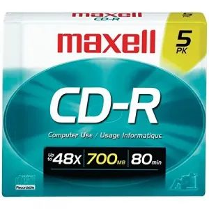 Maxell PEMXLCDR805 700mb 80-minute Cd-rs, 5-pack - High-quality Record