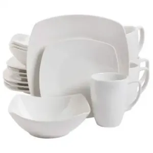 Gibson 92576.16 Zen Buffetware 16 Piece Square Dinnerware Set