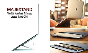 MJX300-1 | Majextand Ultra Thin Laptop Stand - Silver/Black