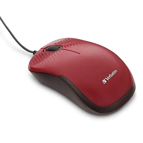 Verbatim 70234 Ergonomic Silent Corded Optical Mouse For Pc  Mac