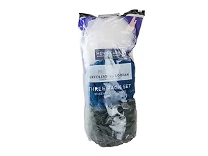 Bulk Buys 3 Pack Exfoliating Loofahs - Blue, White & Grey