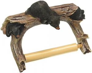 Accent 10016202 Black Bear Toilet Paper Holder