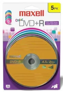 Maxell 639031 (r)  4.7gb 120-minute Dvd+rs (5 Pk, Color, Carded)