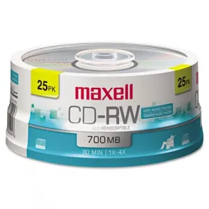 Maxell 630026 700mb 80-minute Cd-rws (25-ct Spindle) Mxlcdrw25s