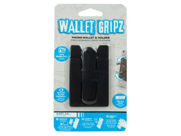 Bulk EN372 Wallet Gripz Phone Wallet And Holder In Black