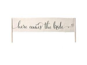 Bulk AF561 Shabby Chic Here Comes The Bride Banner