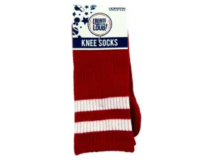 Bulk SC630 Create Out Loud Red And White Knee Socks