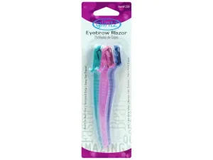 Bulk MK186 3 Pack Colorful Eyebrow Razor