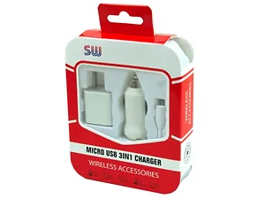 EN462 | Bulk Buys Versatile 3-in-1 USB Charger Kit - Car &