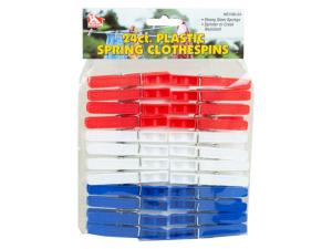 Bulk LL215 24 Count Plastic Spring Clothespins