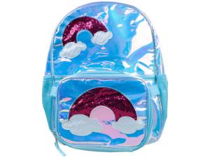 Bulk HL335 Metallic Blue Backpack With Lunch Bag