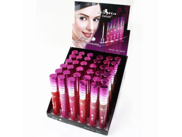 Bulk MK216 Italia Deluxe Jelly Lipgloss Assorted Colors In Display