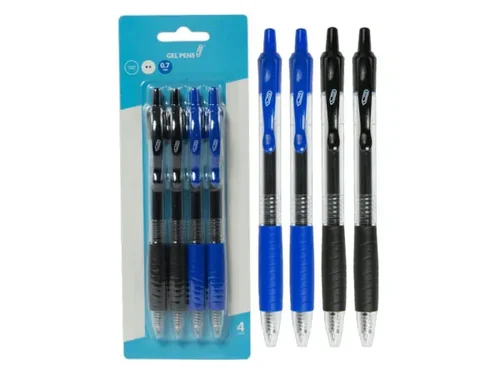 Bulk Buys Dual Color 0.7Mm Gel Pens (Black & Blue) - 4 Pack