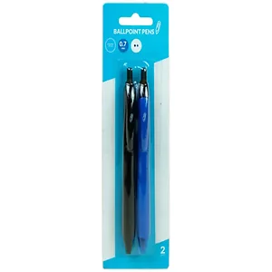 Bulk Buys Retractable 0.7mm Ballpoint Pens - Black and Blue