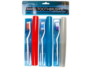 Bulk BI988 6 Piece Travel Toothbrush Set With Cases